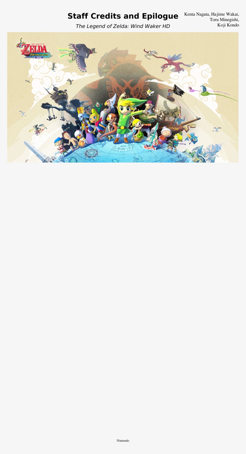Staff Credits And Epilogue Sheet Music Composed By - Legend Of Zelda 25th Anniversary Game Wall Print Poster, transparent png