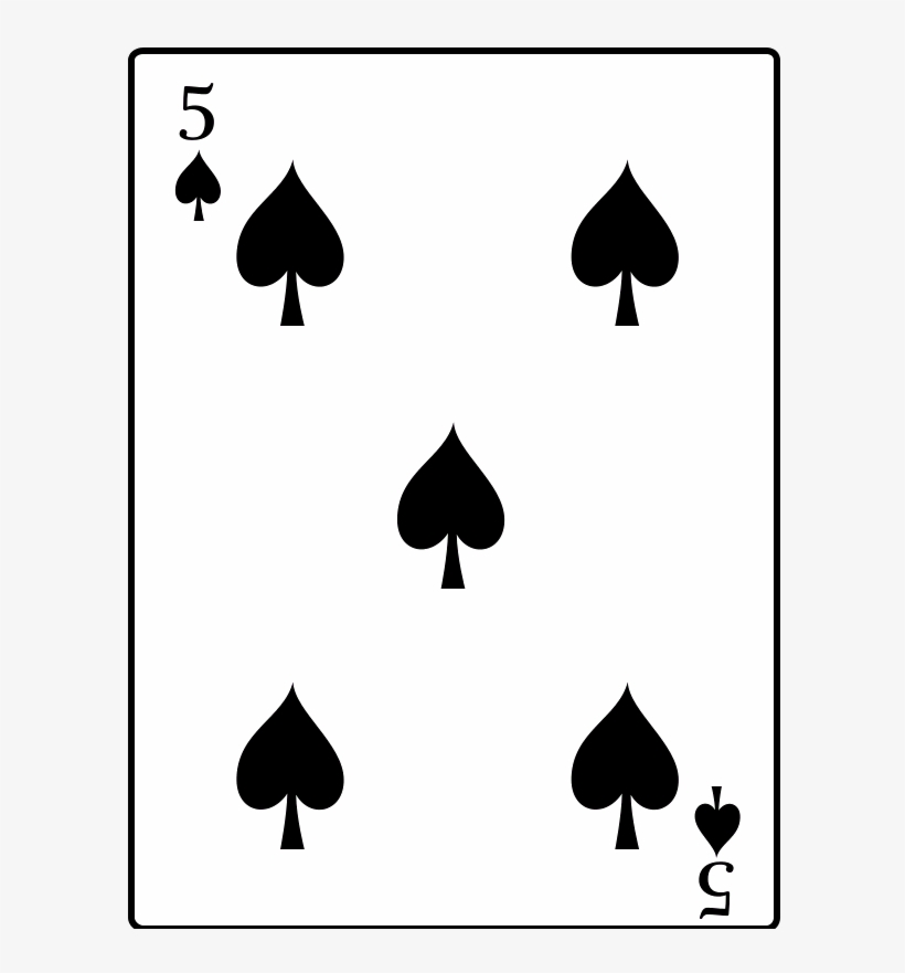 Spades - Clipart 5 Card, transparent png