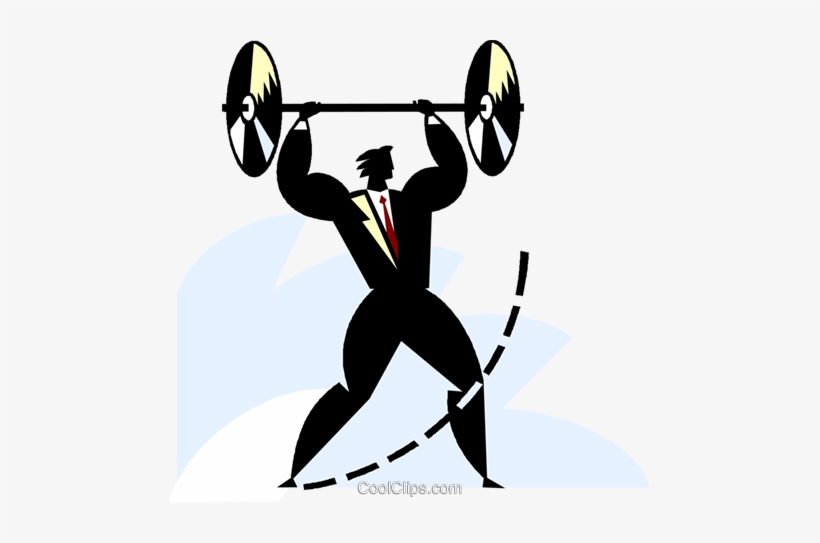 Businessman Lifting Weights Royalty Free Vector Clip - Power Tactic Soft And Hard, transparent png