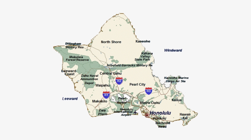 Oahu Real Estate, Oahu Hawaii, Hawaii Real Estate, - Oahu Map Mililani, transparent png