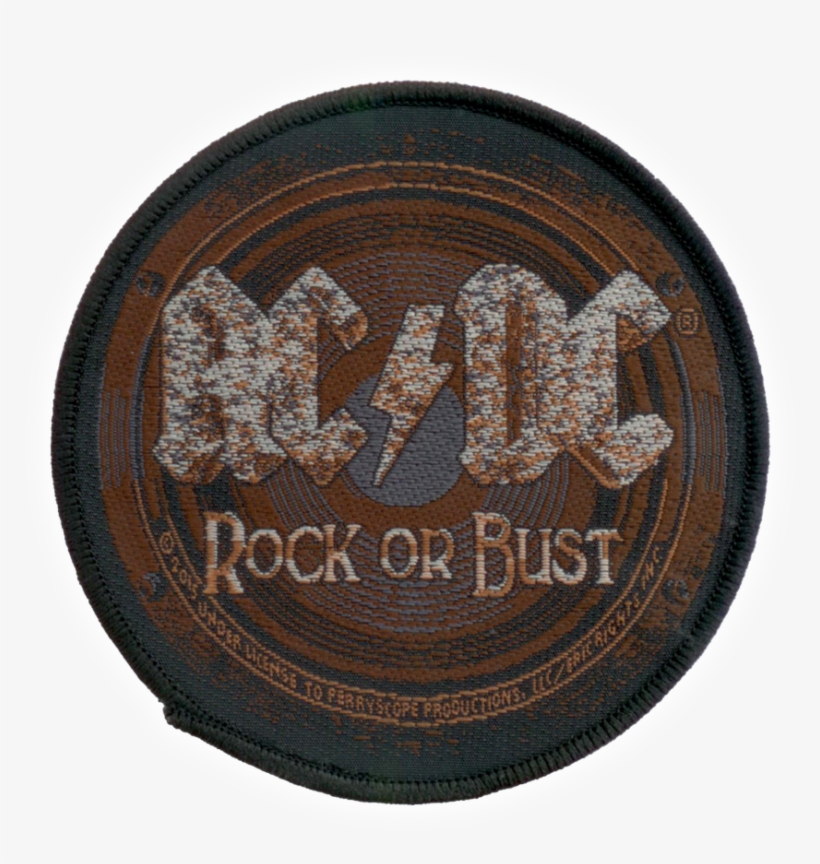 Ac/dc Official Patch Rock Or Bust Woven Sew-on Heavy - Ac Dc Rock Or Bust, transparent png