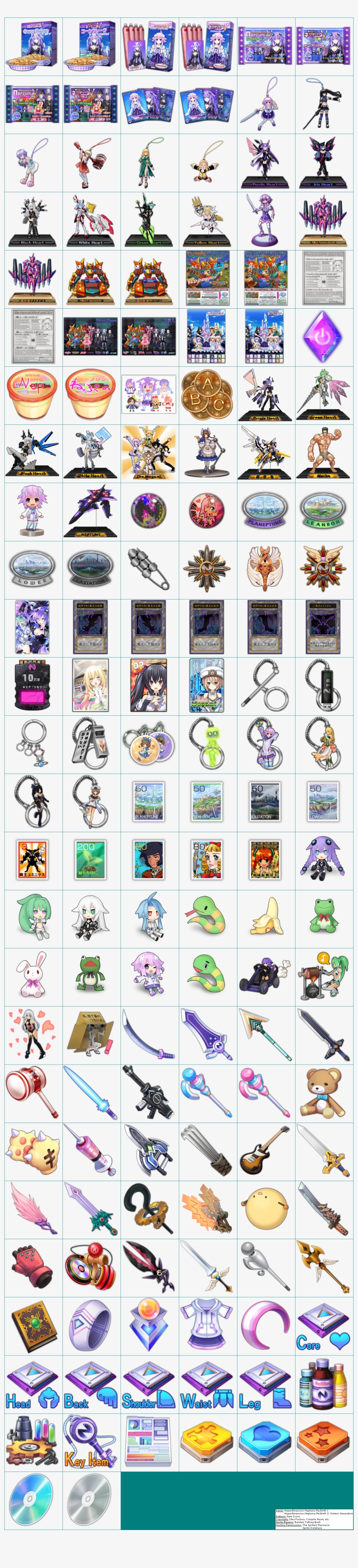 Click For Full Sized Image Item Icons - Hyperdimension Neptunia Item Icons, transparent png