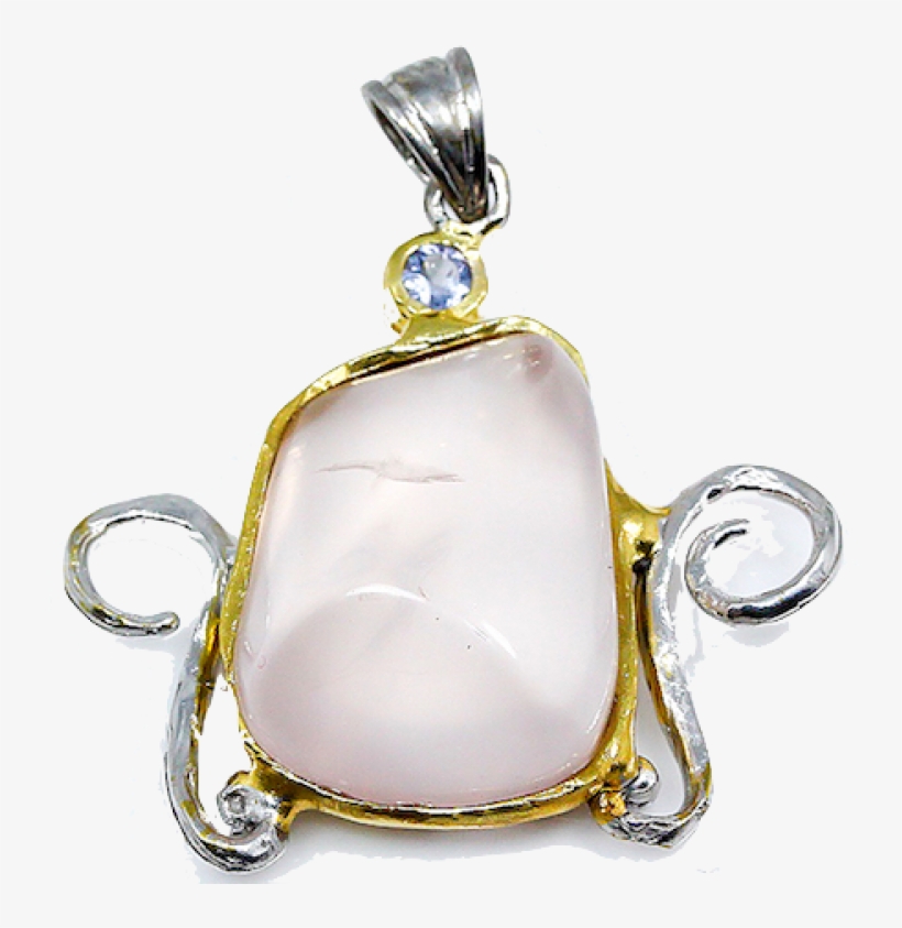 Pendant Handmade Jewelry Natural Rose Quartz 925 Sterling, transparent png