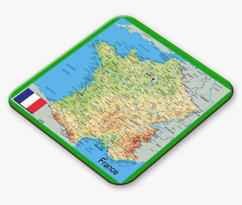 France Map Placemat - Atlas, transparent png