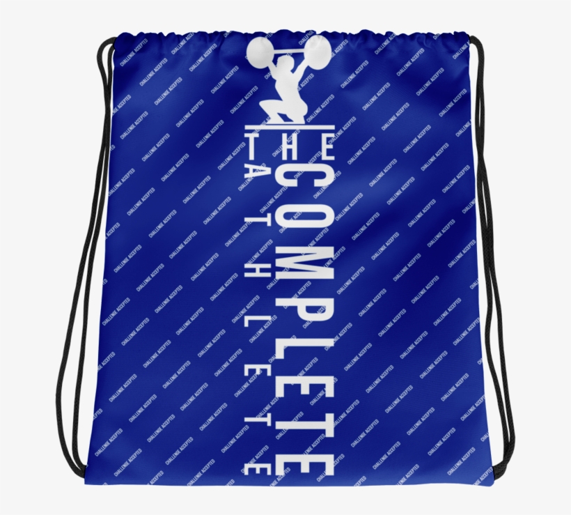 {blue} The Complete Athlete "challenge Accepted" Drawstring, transparent png