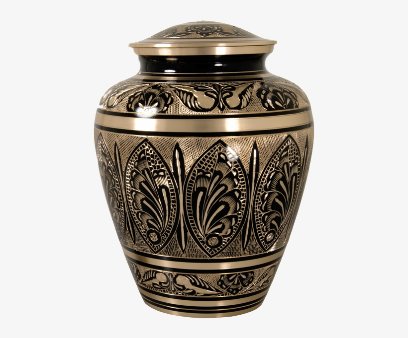 Ornate Etched Black And Brass - Urn Transparent, transparent png