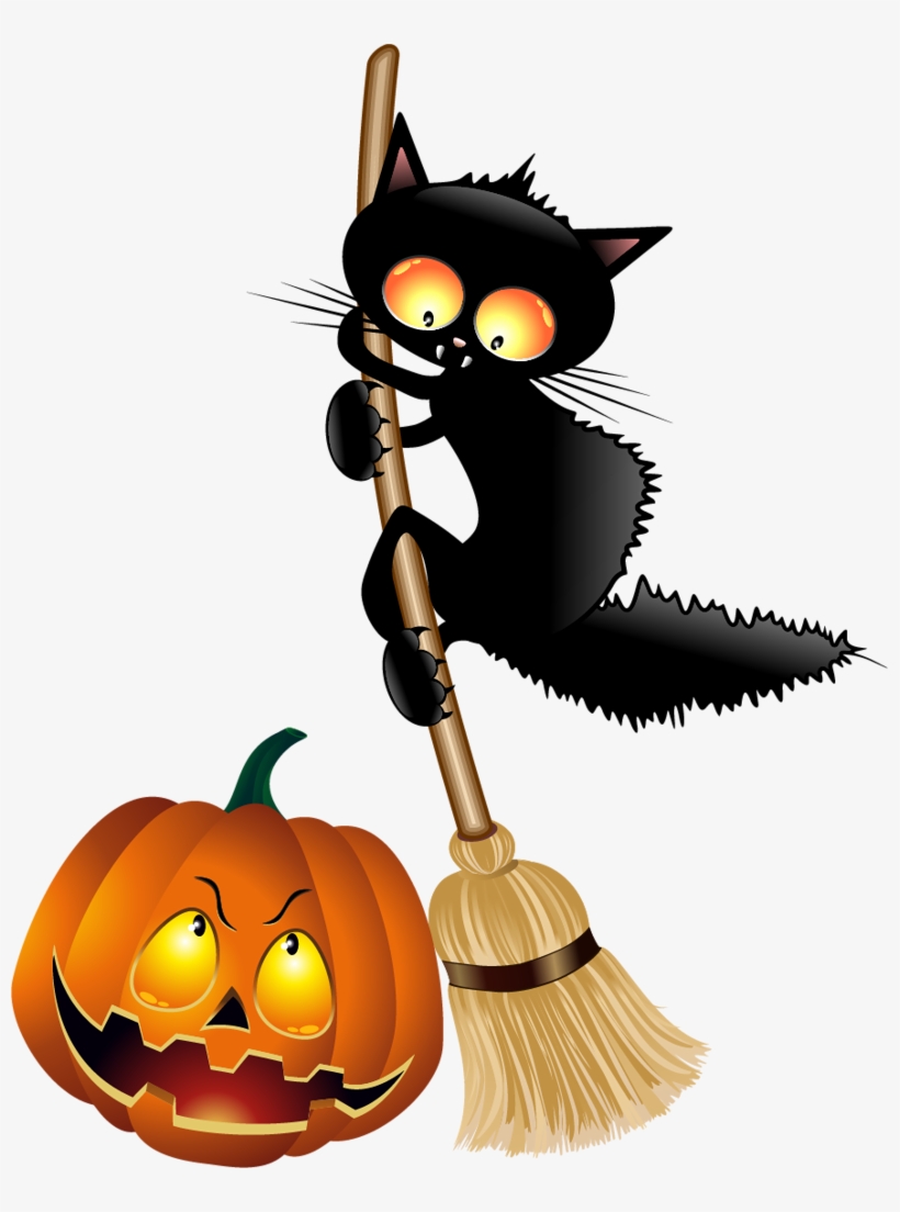 Tubes Halloween - Pumpkins And Halloween Cats Vector, transparent png