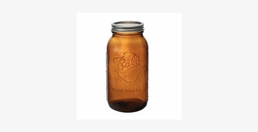 Ball Wide Mouth Half-gallon 64oz Amber Glass Mason - Mason Jar, transparent png
