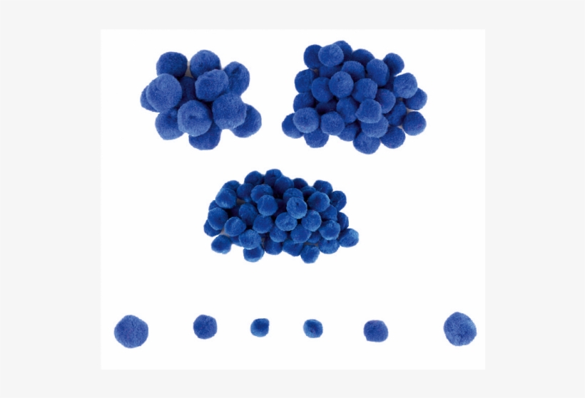 Mini Pom-poms - 100 Pieces - Blue - Pom-pom, transparent png