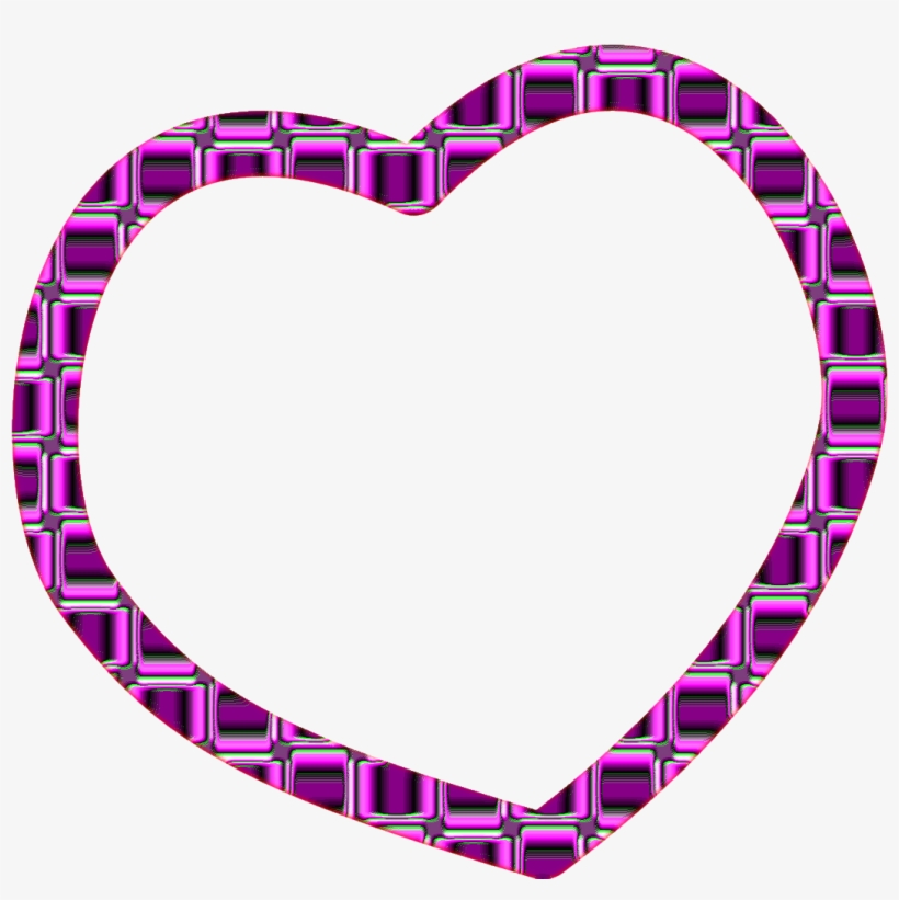 Heart Shaped Clipart Purple - Heart Frame Purple Png Hd, transparent png