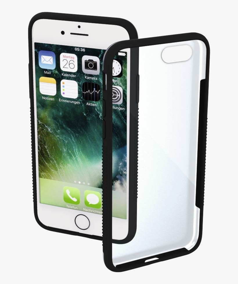 "frame" Cover For Apple Iphone 7/8, Transparent/black - Hama Ultra Slim Case Cover For Iphone 7 Colour: Blue, transparent png