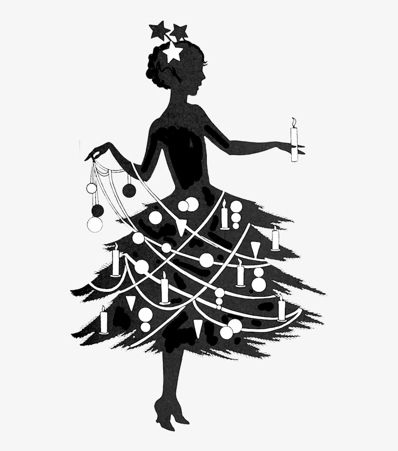 Vintage Christmas Silhouette - Christmas Retro Vintage Silhouette, transparent png