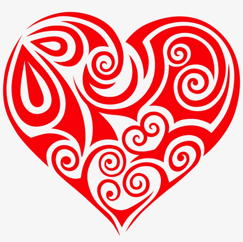 Swirly Heart Embroidery Design, transparent png