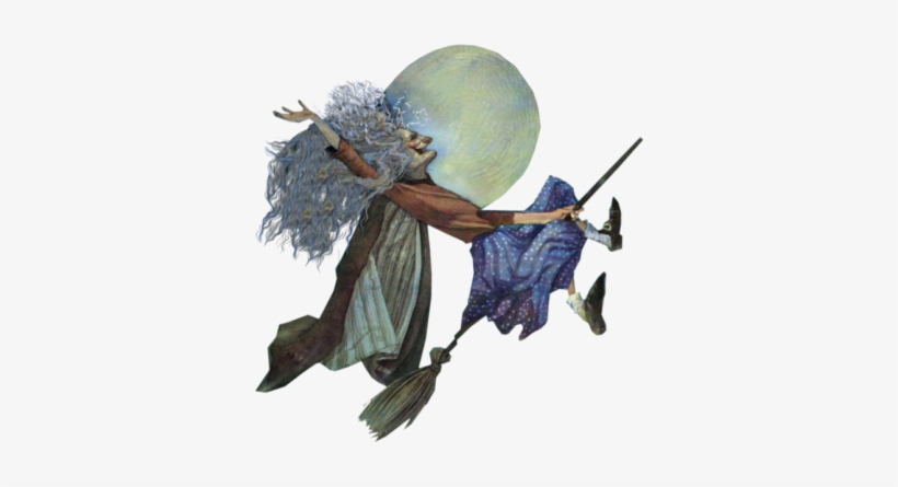 Old Witch Broom Moon - Baba Yaga, transparent png