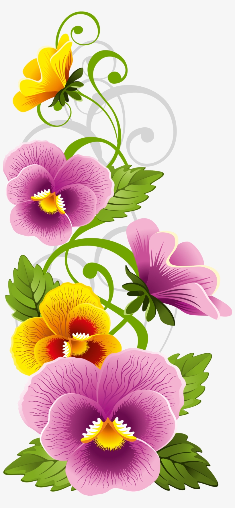 Grows Up The Sides - Flower Corner Border Png, transparent png
