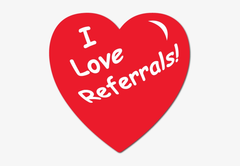“i Love Referrals” Heart Shape Stickers - Love Referrals - 500x500 PNG