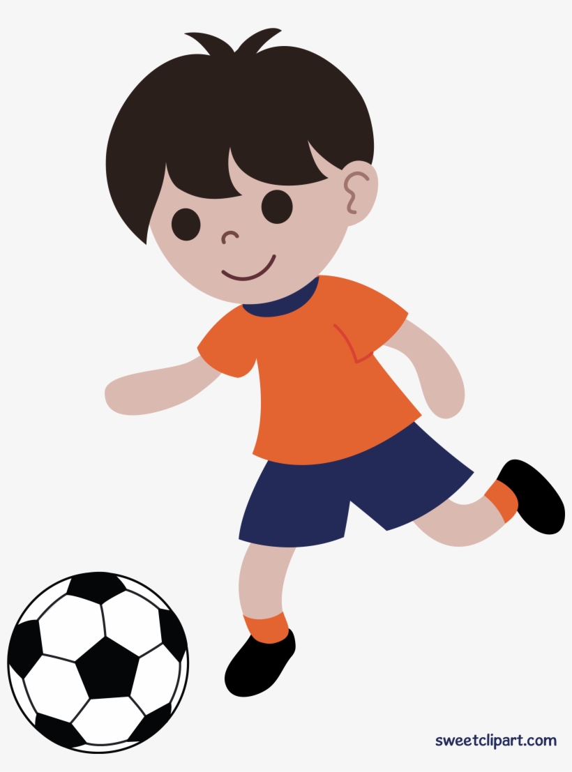 Picture Freeuse Library Boy Playing Or Football Clip - Playing Soccer Clipart, transparent png