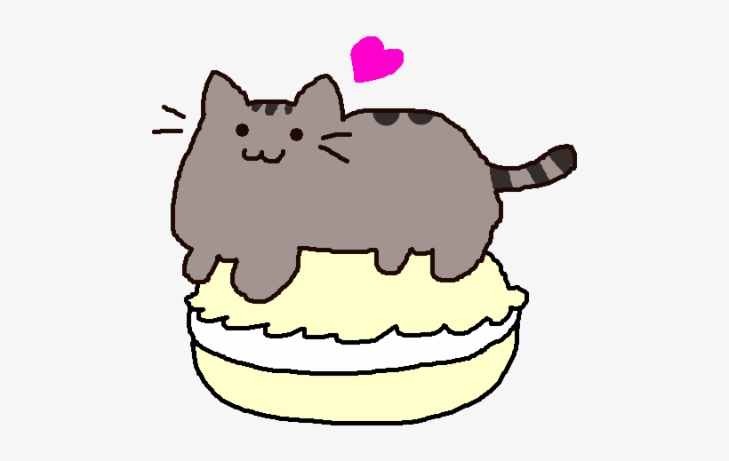 Pusheen With A Macaron - Pusheen Macaron, transparent png