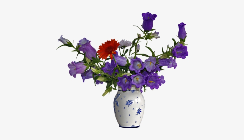Bluflws-whitejar - Flower With Jar Png, transparent png