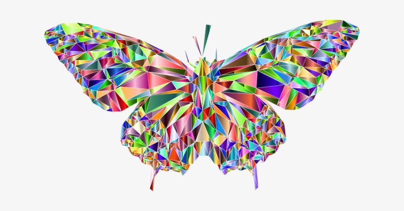 Low Poly Art Butterflies, transparent png