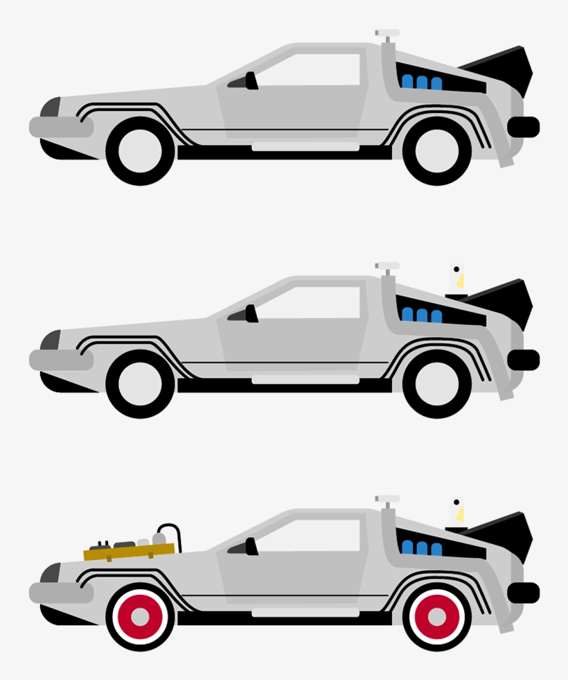 Back To The Future Trilogy On Behance Png Royalty Free - Back To The Future Trilogy Delorean, transparent png