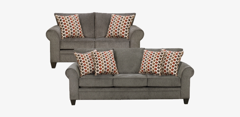 Simmons Upholstery 1647-02 Albany Pewter 70" Loveseat, transparent png