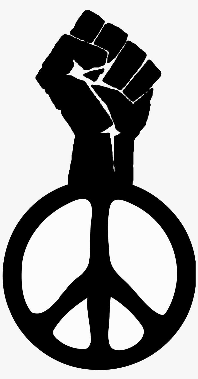 Black Power Fist Clipart - Black Power Fist Peace Sign, transparent png