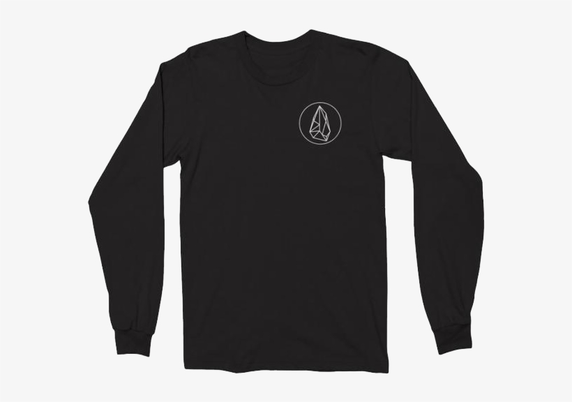 Long Sleeve Black Opal T-shirt - Long Black Shirt Back, transparent png