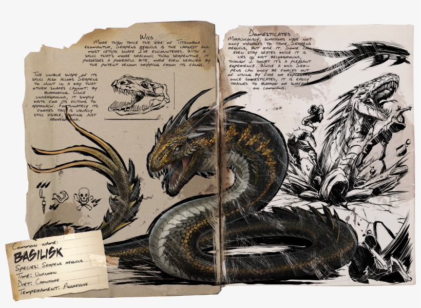 Dino Dossier - Basilisk - Ark Survival Evolved Basilisk, transparent png