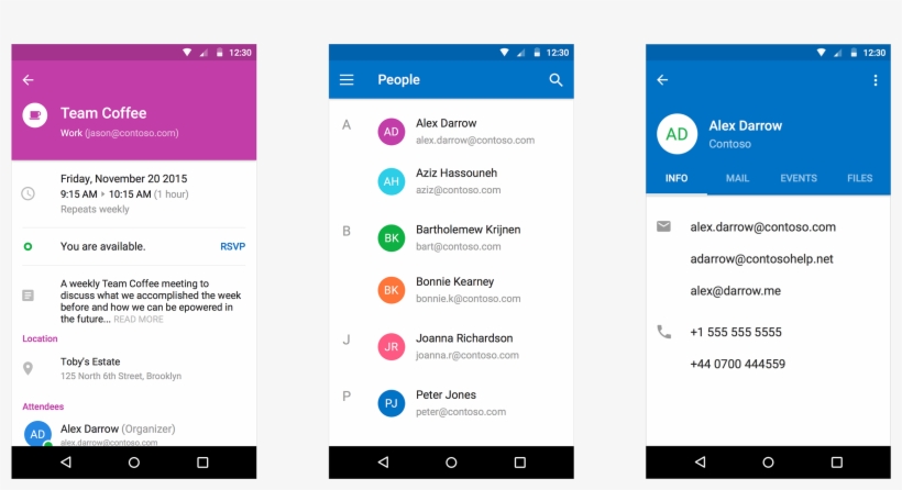 Outlook For Ios And Android Gains Momentum, Gets New - Android Contact Us Page Design, transparent png