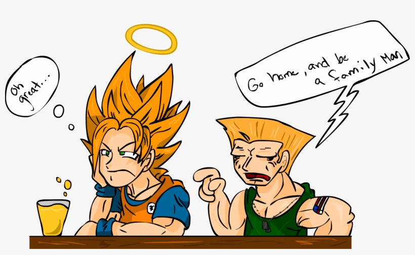 Goku Cartoon Human Behavior Clip Art Male Fiction Fictional - Guile Not A Family Man, transparent png