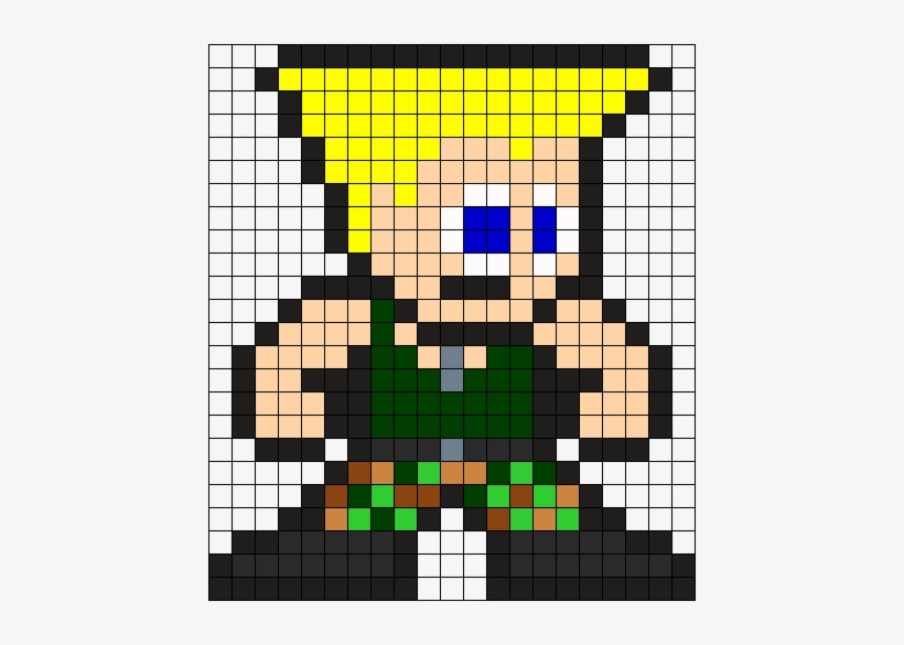 Guile Perler Bead Pattern / Bead Sprite - Mortal Kombat Perler Bead Patterns, transparent png