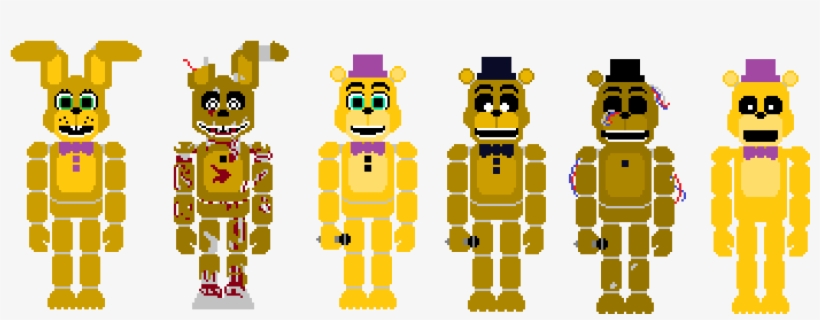 “ Every Version Of The Golden Animatronics - Eh, transparent png