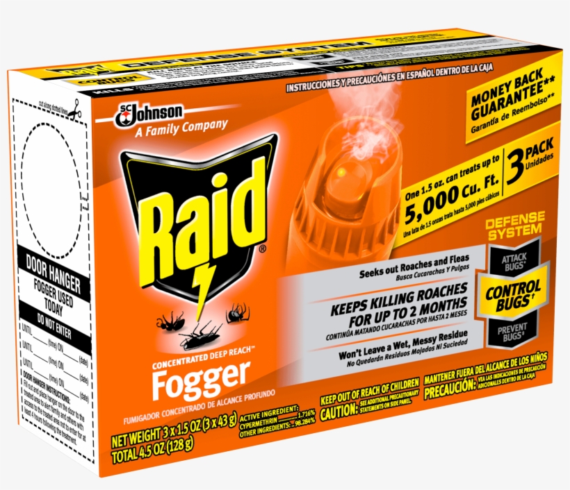 Raid Concentrated Deep Reach Fogger - Raid 81590 3-count Concentrated Deep Reach Fogger, transparent png