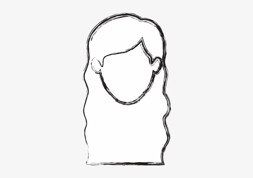 Drawn Long Hair Faceless Woman - Illustration, transparent png