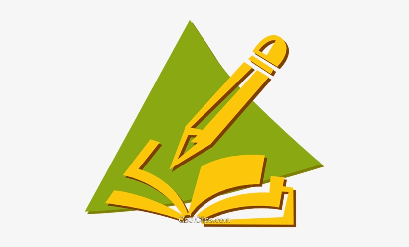 Book And Pencil Royalty Free Vector Clip Art Illustration - Livro Com Lapis Png, transparent png