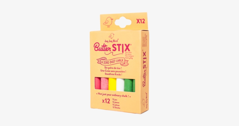 Butterstix® Zero Dust Chalks - Jaq Jaq Bird - 12 Craies Magiques Couleurs Zéro Poussière, transparent png