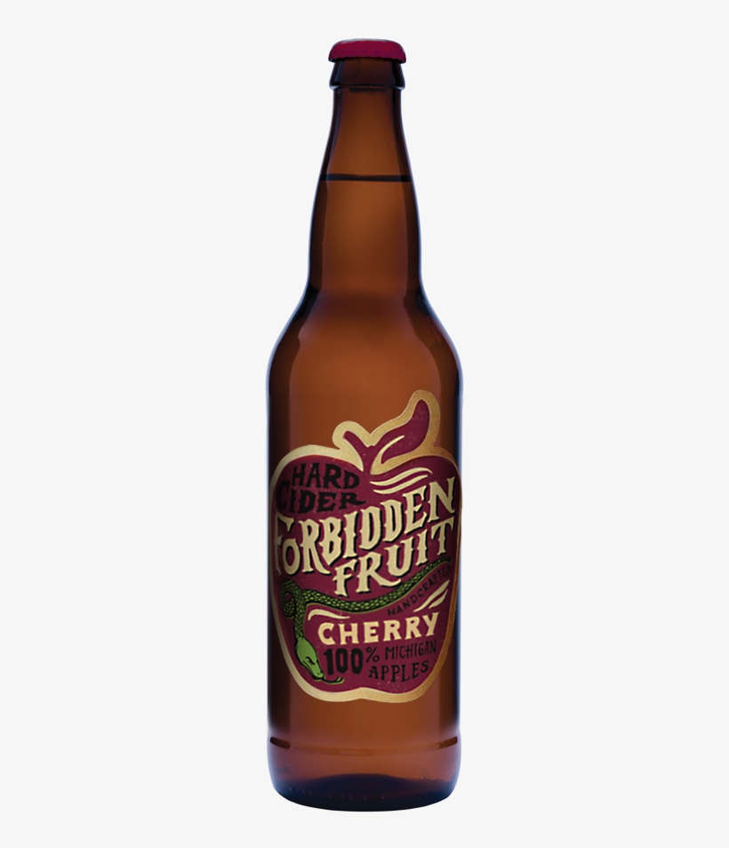 Forbbiden Fruit Cherry Cider 22oz - Beer Bottle, transparent png