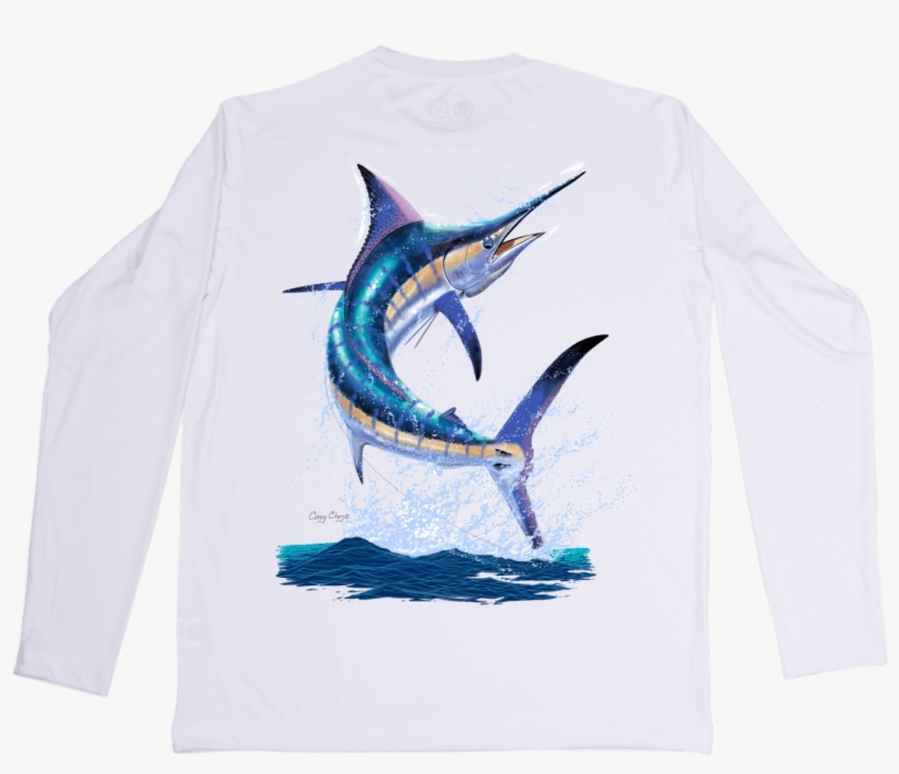 Dry Fit Shirt With Marlin Print By Carey Chen On White - Dri-fit, transparent png