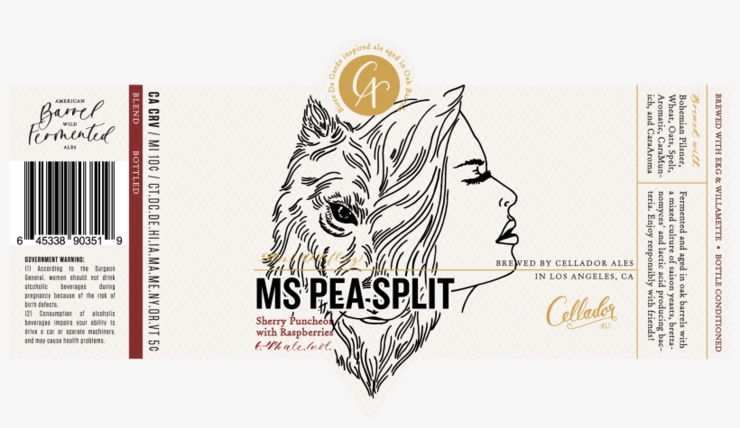 Ms Pea Split Label Web - Bourbon Whiskey, transparent png