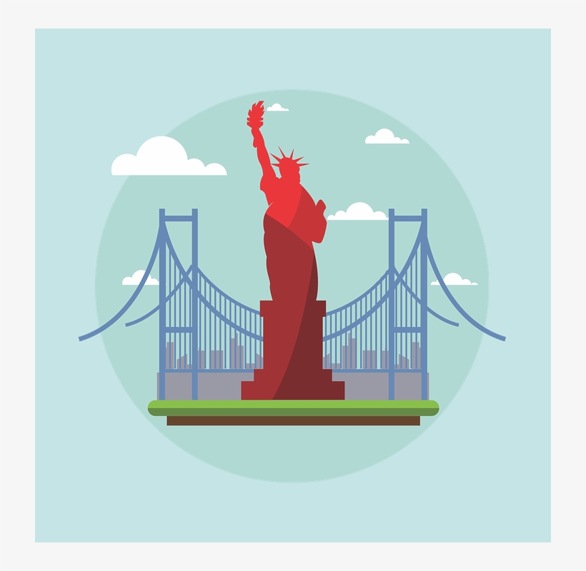 New York, Usa, Liberty, Landmark, Travel, America, - East Urban Home 'us America' Graphic Art Print, transparent png
