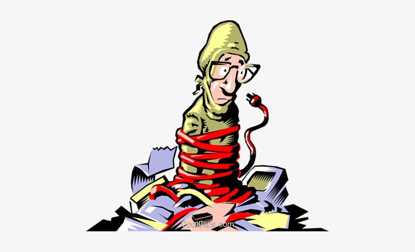 Cartoon Electrician Royalty Free Vector Clip Art Illustration - Illustration, transparent png