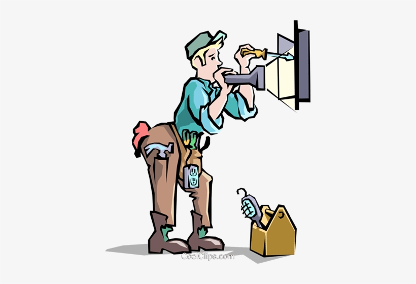 Electrician With At The Panel Royalty Free Vector Clip - No Value For Hard Work, transparent png