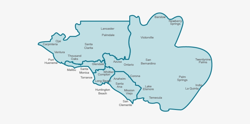 Los Angeles Times Reach Map - Los Angeles Culture Map, transparent png