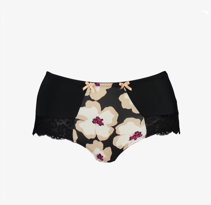 Midi Short Rose Collection Print Black Print - Panties, transparent png