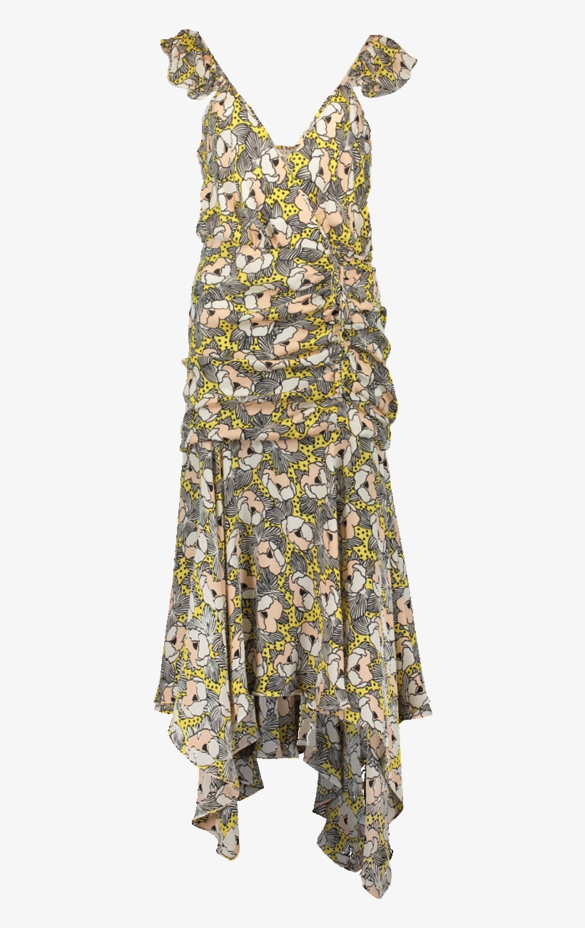 Veronica Beard Martine Floral Print Dress In Yllw-blk - Veronica Beard Martine Dress, transparent png