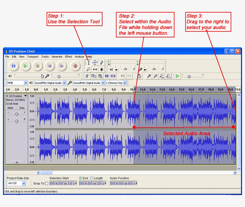Example Video Of Deleting A Portion Of An Audio File - Audacity Delete Key, transparent png
