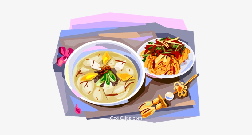 Korean Cuisine Rice-cake Soup And Kimchi Royalty Free - Korea Kimchi Clipart Png, transparent png