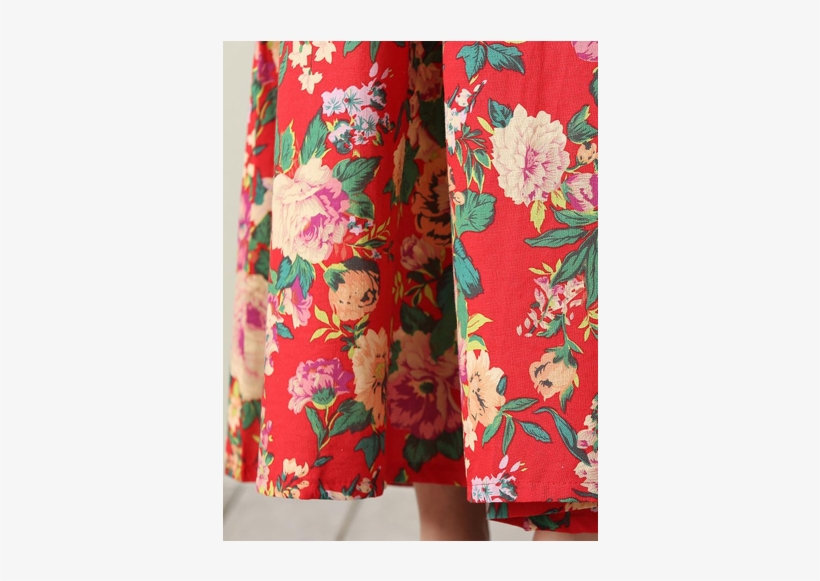 Women Gracila Women Vintage Floral Print Dresses Loose - Dress, transparent png