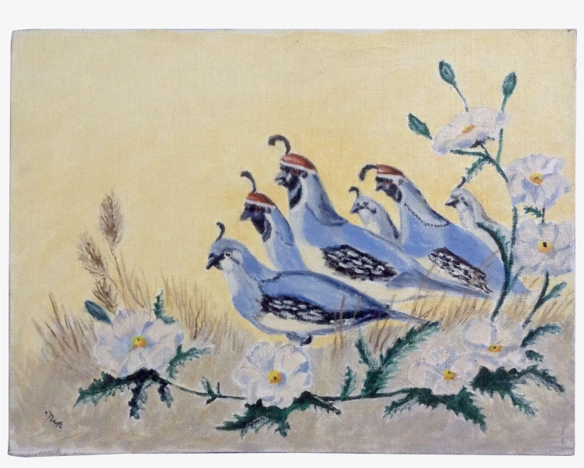 Dot Nix, Covey Of Quail June Wanderers Oil Painting - Bluebird, transparent png